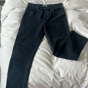 Agolde Dark Navy Straight Jeans with 5 Button Closure, Size 28 (no stretch)